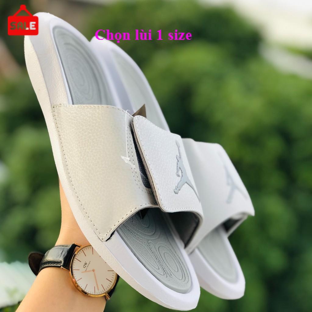 Dép quai ngang dán xé thể thao nam nữ jordan  loại 1 jd6 trắng xám