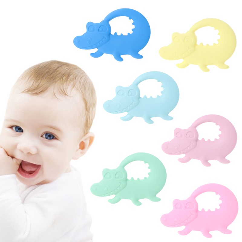 Haha Vòng Cổ Đồ Chơi Gặm Nướu Hình Cá Sấu Bằng Silicone Dành Cho Trẻ Sơ Sinh