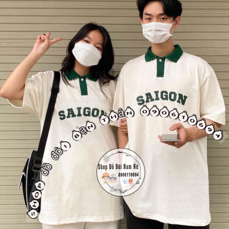 Áo Phông Đôi Bạn Thân Có Cổ Nam Nữ Phông Rộng Dưới 70kg Vải Thun Cotton Khô Dày Dặn Đẹp !