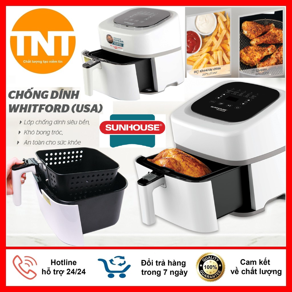 Nồi Chiên Không Dầu 4.5 Lít Sunhouse Mama SHD4086, Bảo Hành 24 Tháng