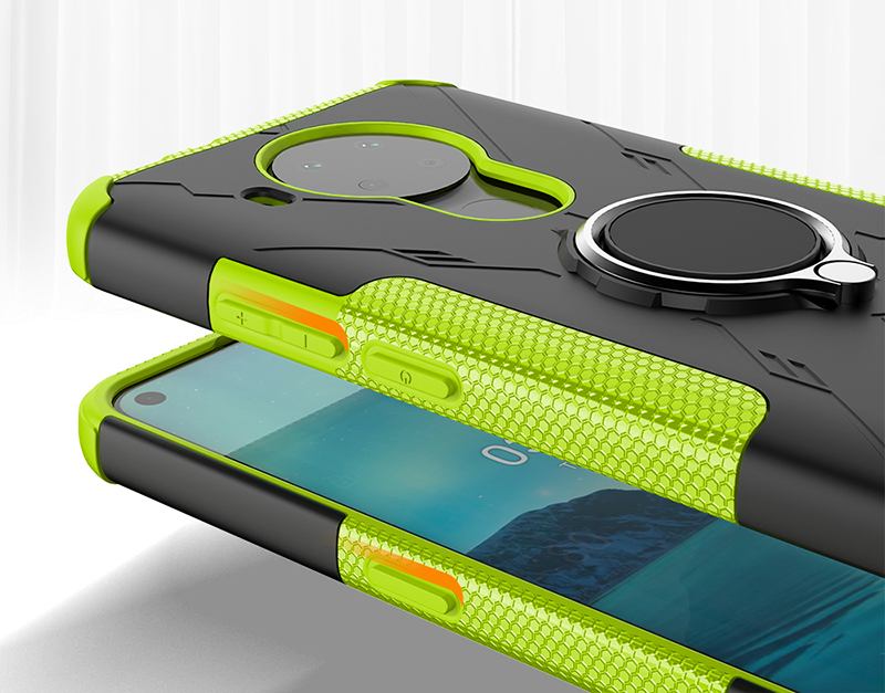 Nokia 3.4 / Nokia 5.4 Sang Trọng Hybrid Armor Chống Sốc Ốp Lưng Điện Thoại Ô Tô Từ Tính Giá Đỡ Nhẫn Đứng