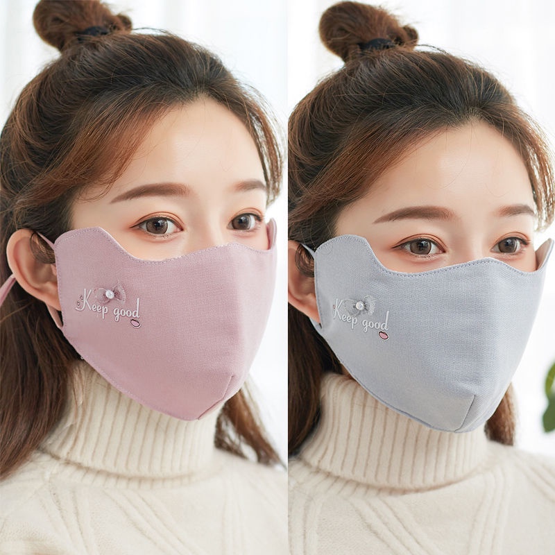 Set 3 Mặt Nạ cotton Dày Dặn Giữ Ấm Thoáng Khí Chống Gió Mùa Thu Đông Cho Nam Và Nữ