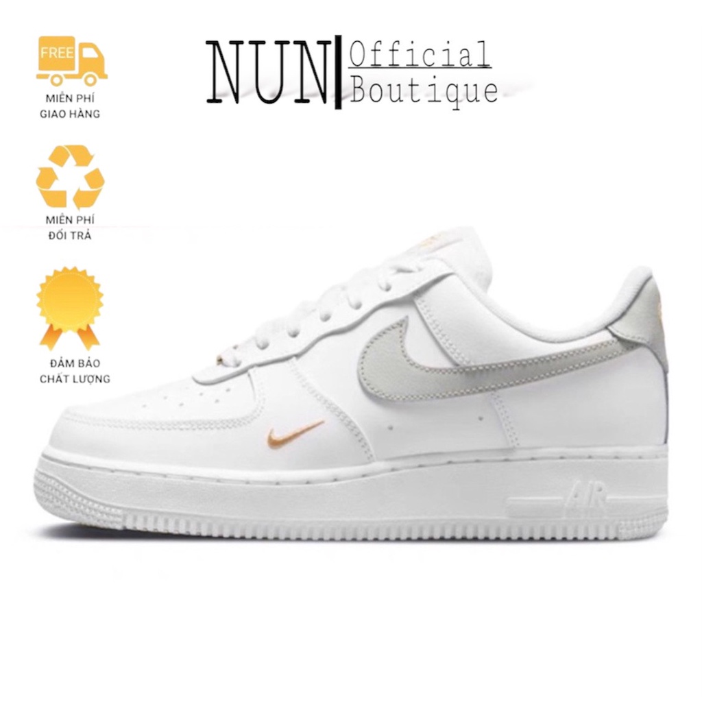 Giày Nike Air Force 1 AF1 Trắng Vệt Xám - Giày Sneaker Nam Nữ Thể Thao Cổ Thấp Cao Cấp Full box + Bill