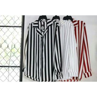 NEW Áo Sơmi Sọc Cổ Pijama