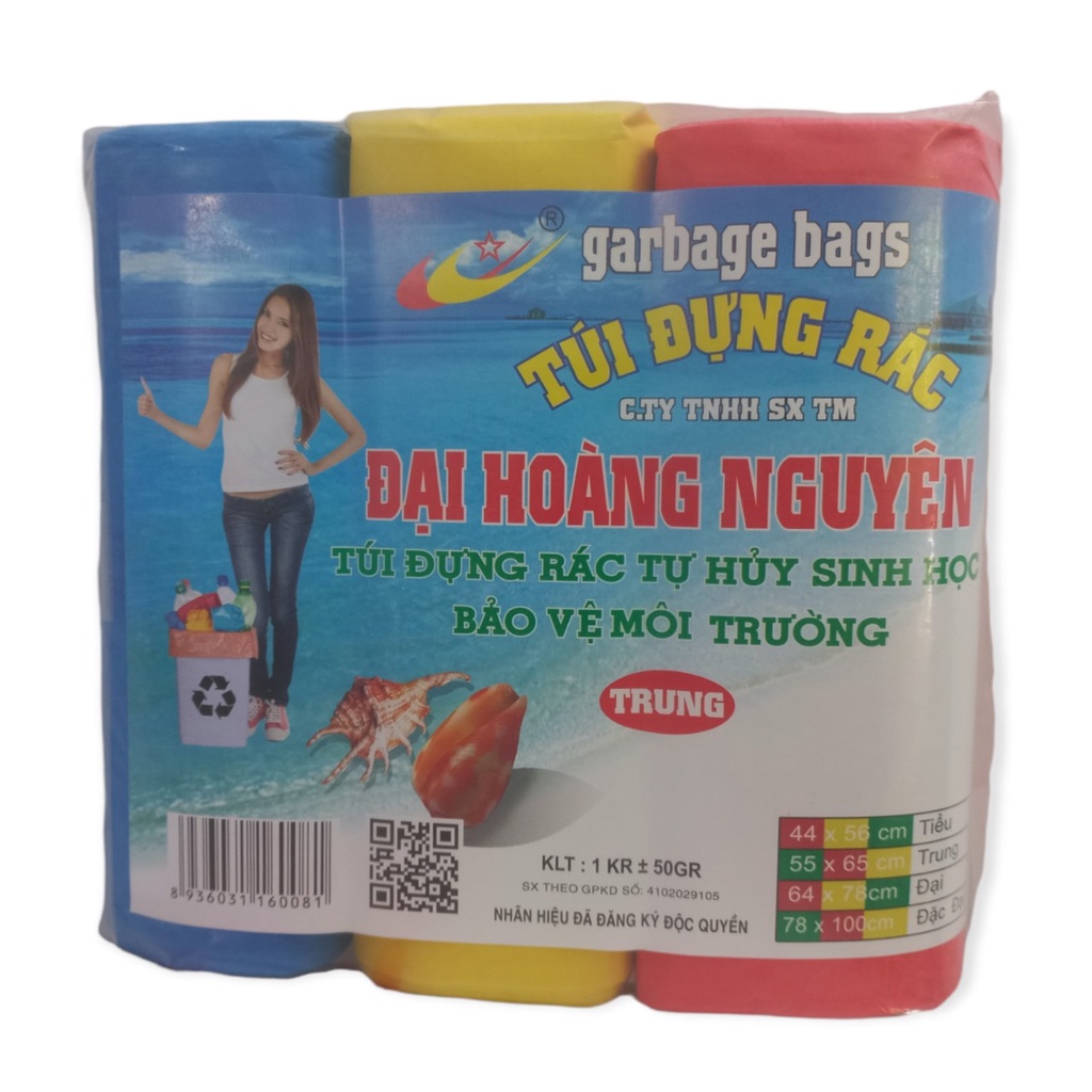 [1kg ] Combo 3 cuộn túi đựng rác tiện lợi nhiều màu