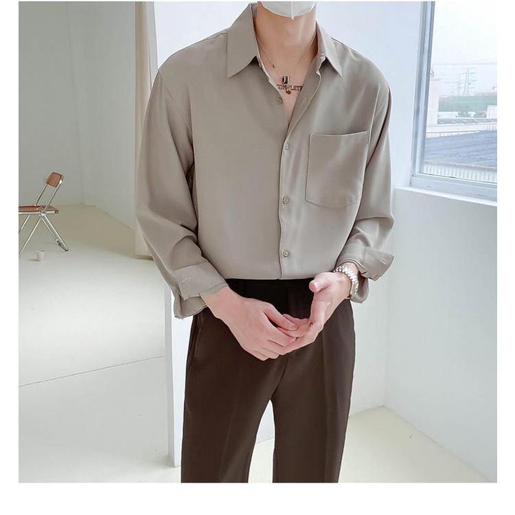 Áo Sơ Mi Nam Dài Tay Cổ Bẻ Thời Trang Hàn