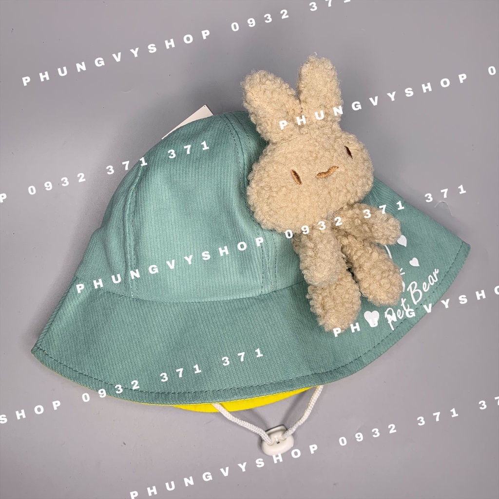 Bé 2.5-6 Tuổi/ Vòng đầu 52cm_ Mũ Bo cực dễ thương GẤU PET BEAR- Nón Tai bèo