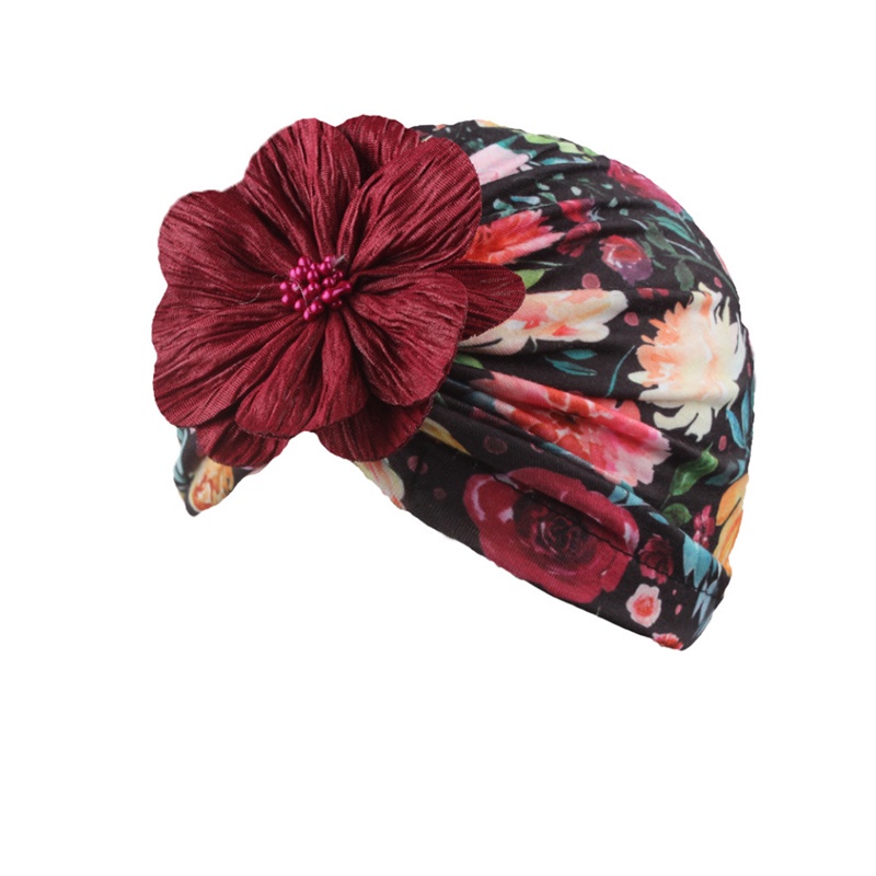 Mũ Turban In Hoa Lớn Dễ Thương Thời Trang Làm Phụ Kiện Chụp Ảnh Cho Bé