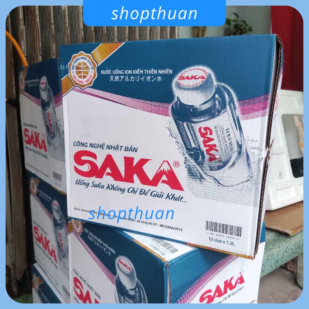 Nước Saka 1.2 lít ( thùng 12 chai ) - Nước uống ion kiềm thiên nhiên - HSD : 21/3/24