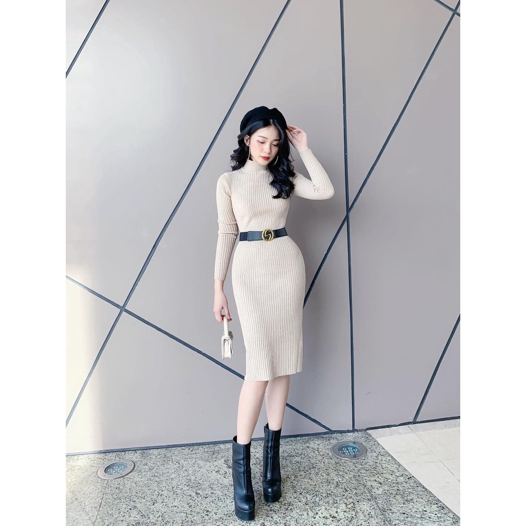 Váy len tăm nhỏ cổ 5p hot hit(kèm ảnh thật,video) | BigBuy360 - bigbuy360.vn