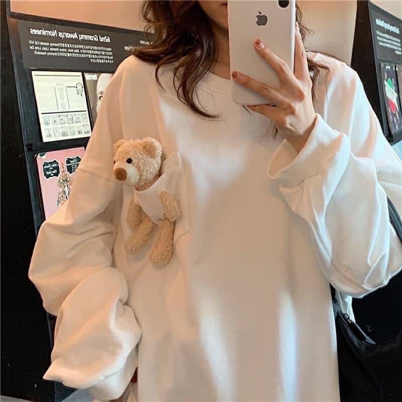 Áo nỉ trơn kèm gấu nhiều màu sắc | BigBuy360 - bigbuy360.vn