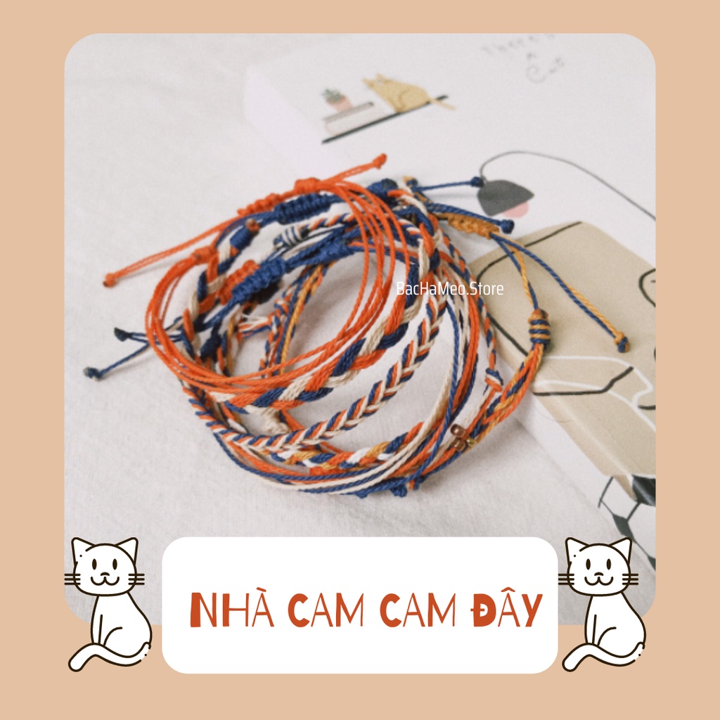 Vòng tay cam, cam phối xanh - Vòng tay waterproof - Bachameo.Store