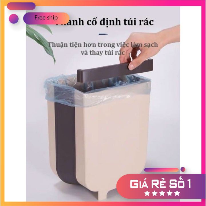 (Cao Cấp) Thùng Đựng Rác Gấp Gọn Thông Minh Đa Năng Treo Cạnh Tủ Size Đại