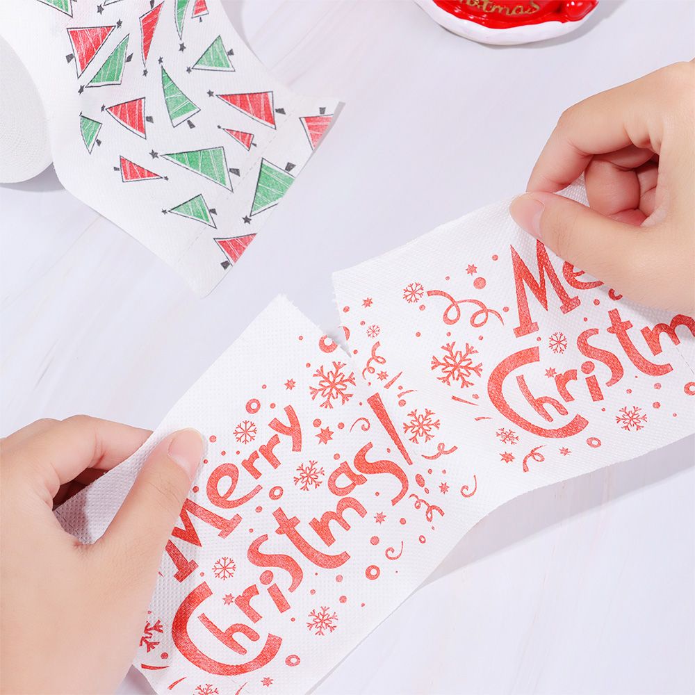 Cuộn giấy vệ sinh in hình ông già noel trang trí giáng sinh / năm mới