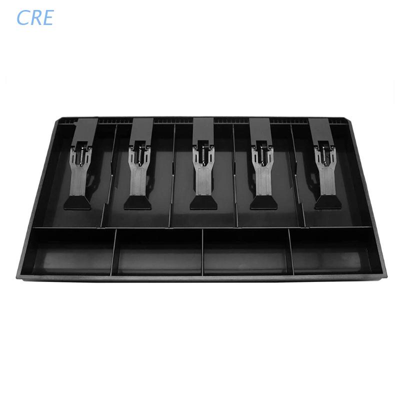 Khay giữ tiền sức chứa lớn 5 ngăn tiền mặt và 4 ngăn tiền xu có kẹp kim loại thay thế cho két tiền thu ngân cửa hàng