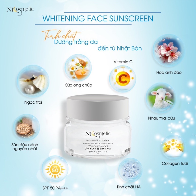 KEM FACE NHAU THAI CỪU NHẬT BẢN TẶNG KÈM TONNER VÀ MÁY MASSAGE