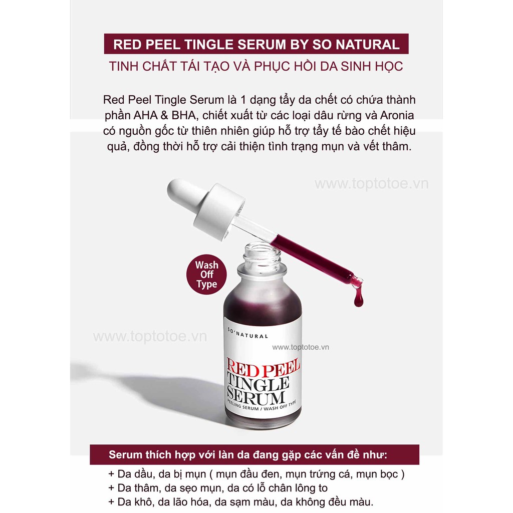 Tinh Chất Tẩy Tế Bào Chết Sinh Học Red Peel Tingle Serum By So Natural 35ml