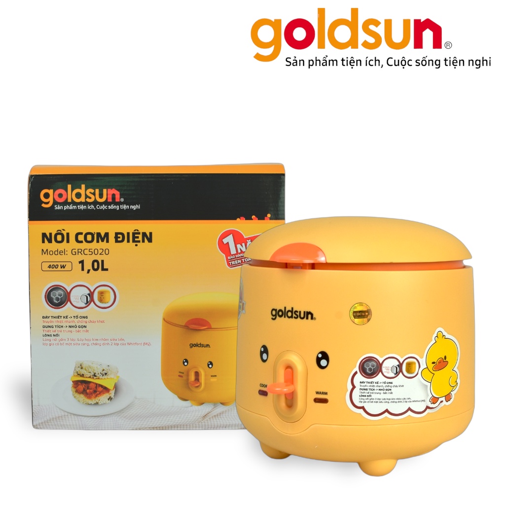 Nồi cơm điện Goldsun GRC5020 (1 lít) Bảo hành 12 tháng - Hàng chính hãng