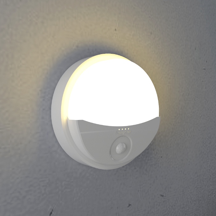 Đèn LED gắn tường cảm biến thông minh Rạng Đông dáng tròn thích hợp cho tủ quần áo/hành lang/phòng ngủ/phòng tắm