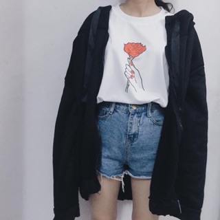 ÁO TAY LỬNG HOA HỒNG