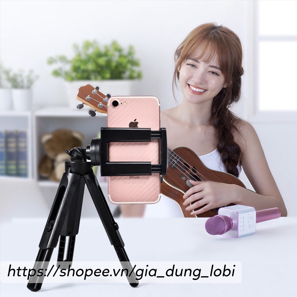 Chân đỡ điện thoại tripod mini để kẹp điện thoại máy ảnh 3 chân livestream quay phim video chụp ảnh