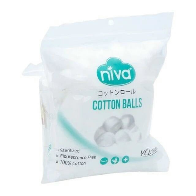 Bông gòn đút tai cho mẹ sau sinh Niva - Bông viên tròn Niva, dùng trong y tế, nút nhét lỗ tai, trang điểm