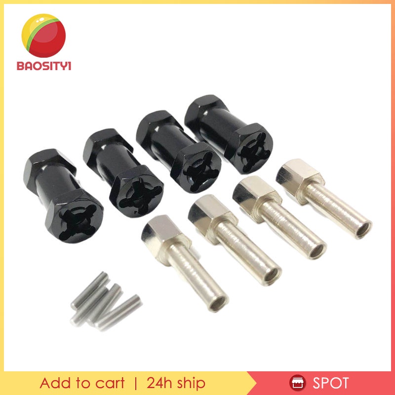 Bộ 4 Đầu Nối Dài Trục Bánh Xe Bằng Nhôm 15mm / 20mm Cho Axial Scx10 D90 Ax10 CC01 F350 RC