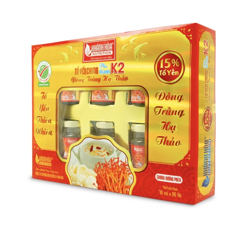 Tổ yến Chưng Đông Trùng Hạ Thảo 15%( Hộp 6 hủ )