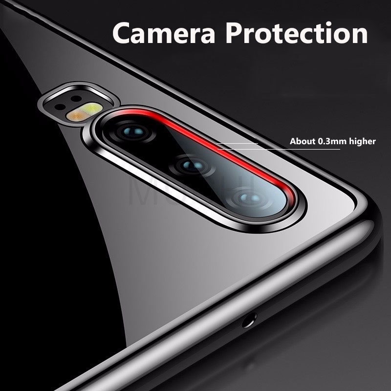 Ốp điện thoại TPU mềm trong suốt viền màu thời trang cho Huawei P30 Pro/P30 Lite/P30