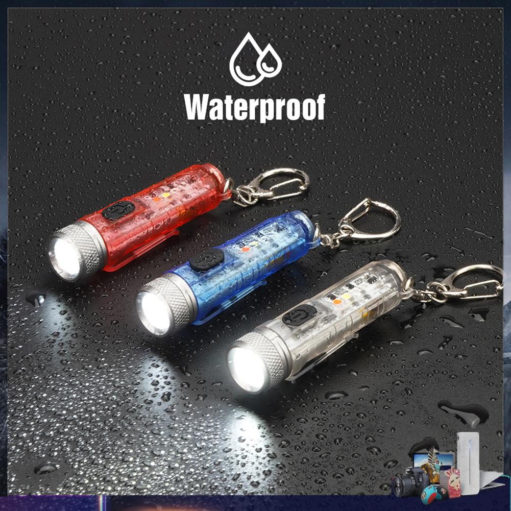Móc khóa đèn pin nhỏ gọn có móc treo thiết kế cổng sạc USB tiện dụng