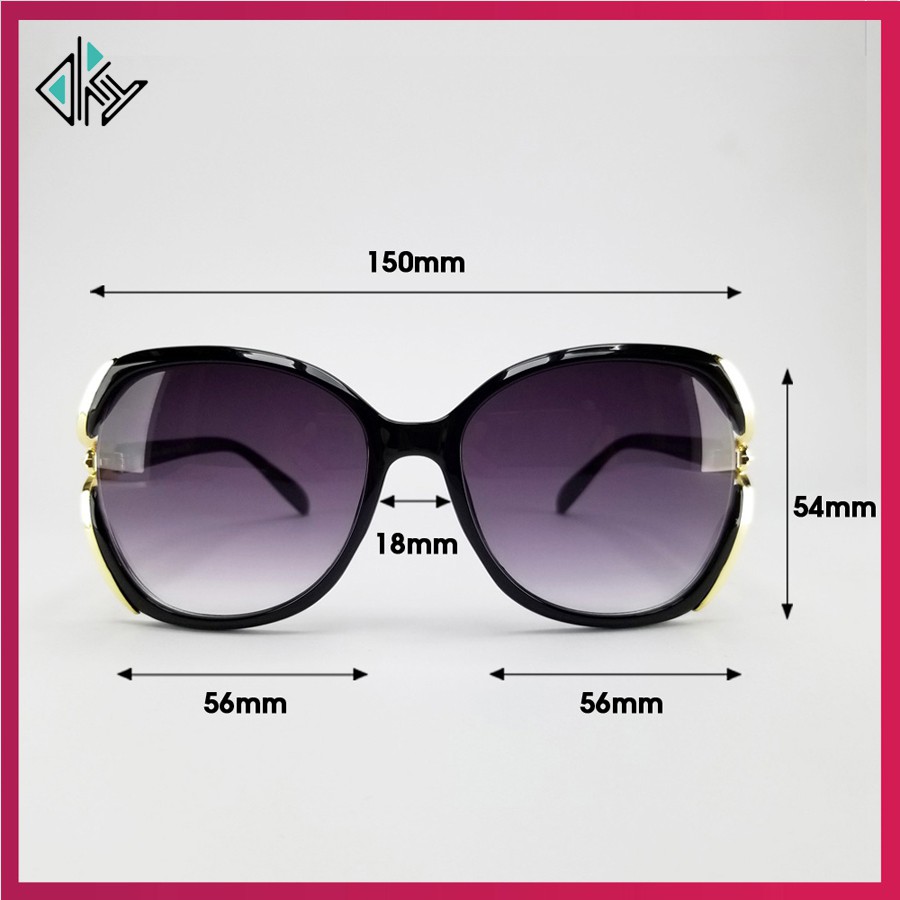 Mắt kính mát nữ thời trang cao cấp 1925 màu khói, nâu trà. Tròng ôm mặt, chống bụi, chống nắng, chống tia UV. | BigBuy360 - bigbuy360.vn