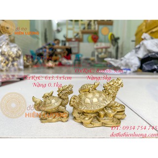 Long quy mini bằng đồng cõng con và cõng xâu tiền