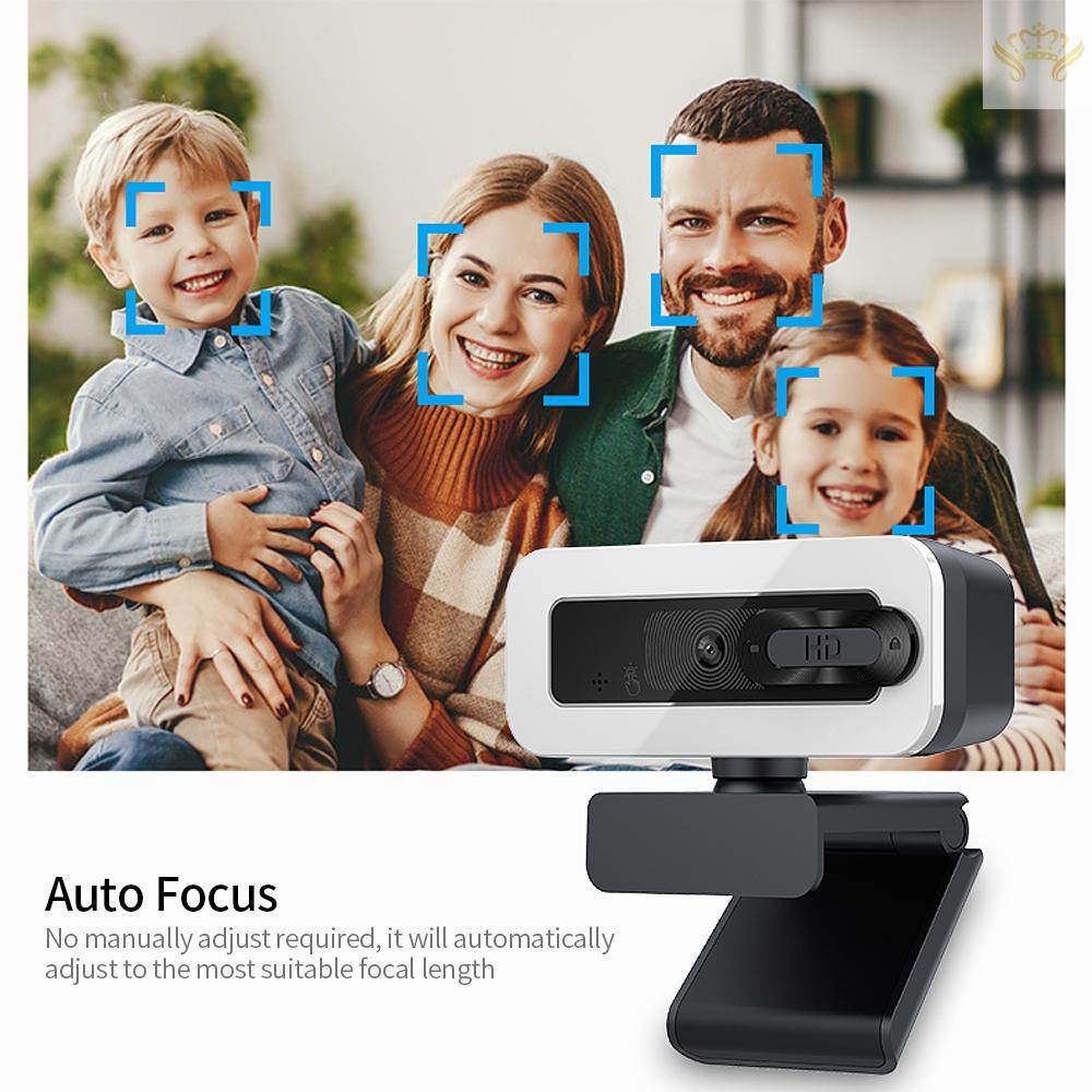 New  3MP Auto Focus USB Webcam Driver-free Web Camera with Noise Reduction Microphone Privacy Cover for Video Chat Online Conference