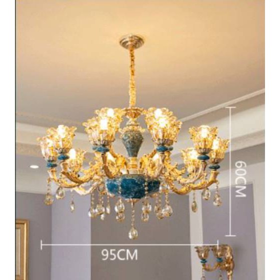 Đèn chùm MONSKY MOGANA trang trí phong cách Châu Âu hiện đại sang trọng loại 6,8,15 tay - Tặng kèm bóng LED cao cấp