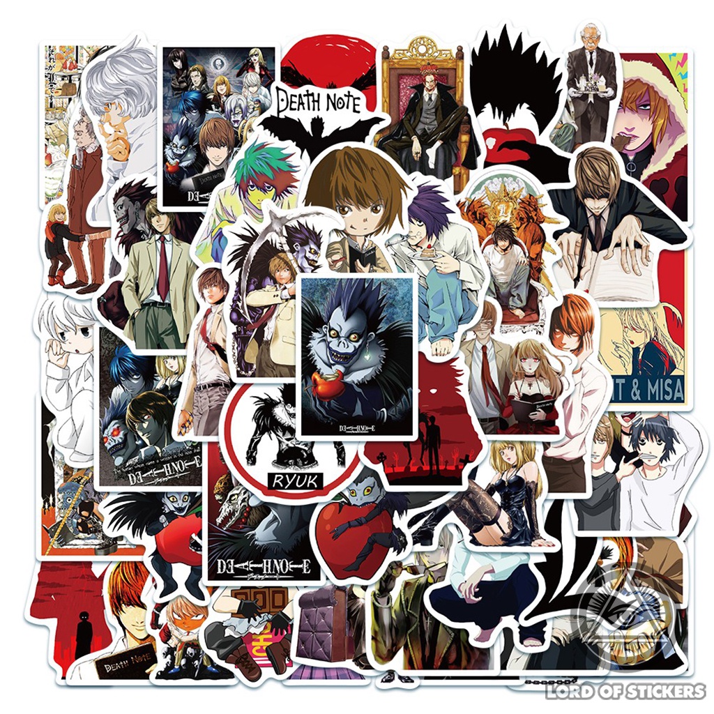 Set 50 Hình Dán Truyện Tranh Death Note Sticker Anime Manga Chống Thấm Nước Trang Trí Mũ Bảo Hiểm, Ván Trượt, Laptop, Sổ