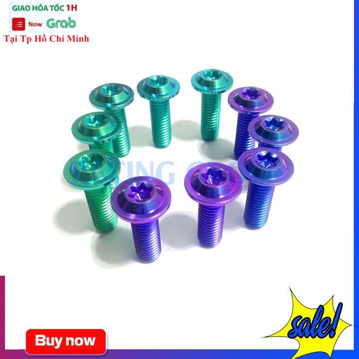 Ốc Gr5 Siêu Cứng Màu Titan &amp; Lục Bảo Gắn Gác Chân (Giá 1 Con)