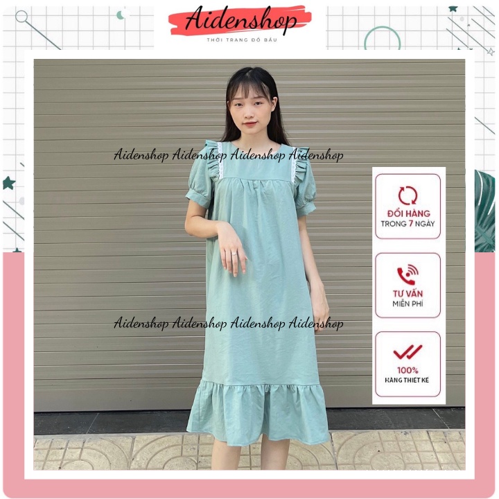 Váy bầu công sở thiết kế Aidenshop Đầm bầu thời trang dài mùa hè