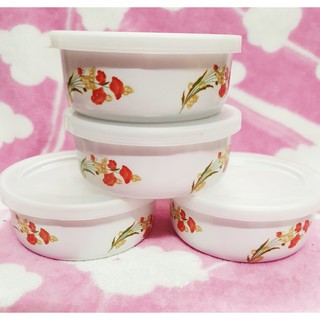 Bộ 4 chém mica có nắp trong suốt - Hộp cơm trưa văn phòng - 10cm