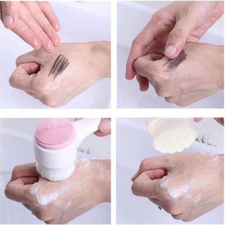 Cây/Máy cọ rửa da mặt 2 đầu lông Silicon massage A226