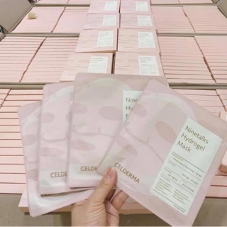 [Date 2023] Hộp 4 miếng mặt nạ thạch Celderma hồng Ninetalks Hydrogel Mask