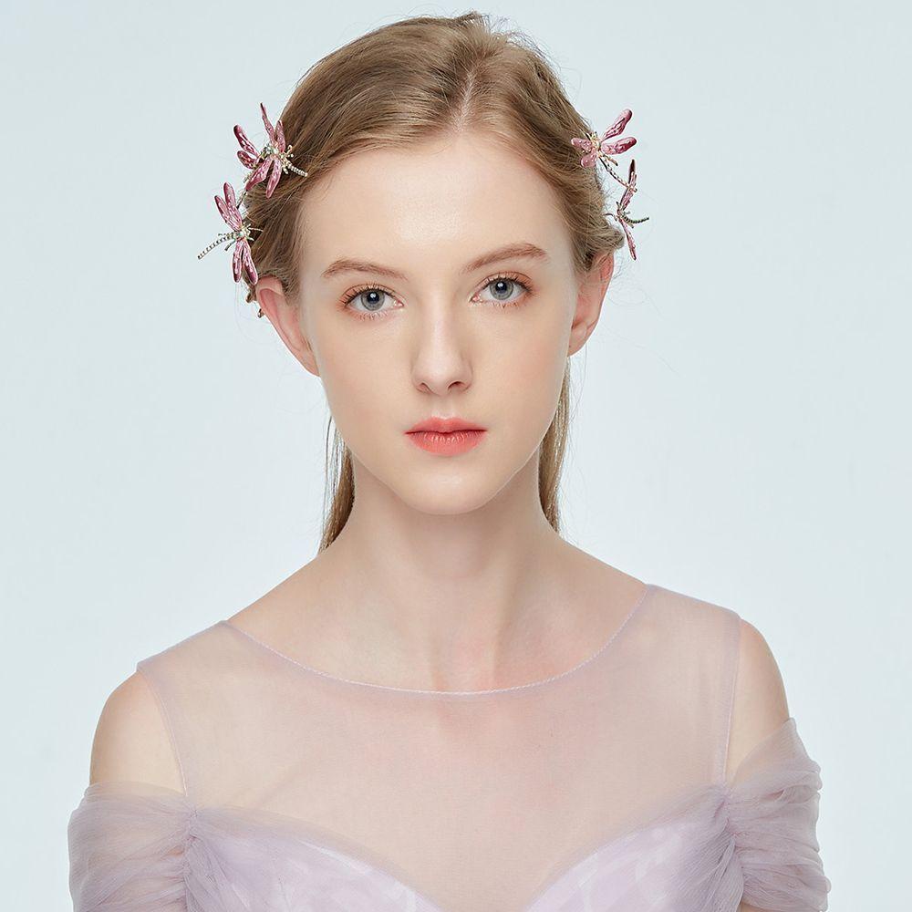 Trâm Cài Tóc Hình Chuồn Chuồn Tráng Men Thanh Lịch Cho Cô Dâu