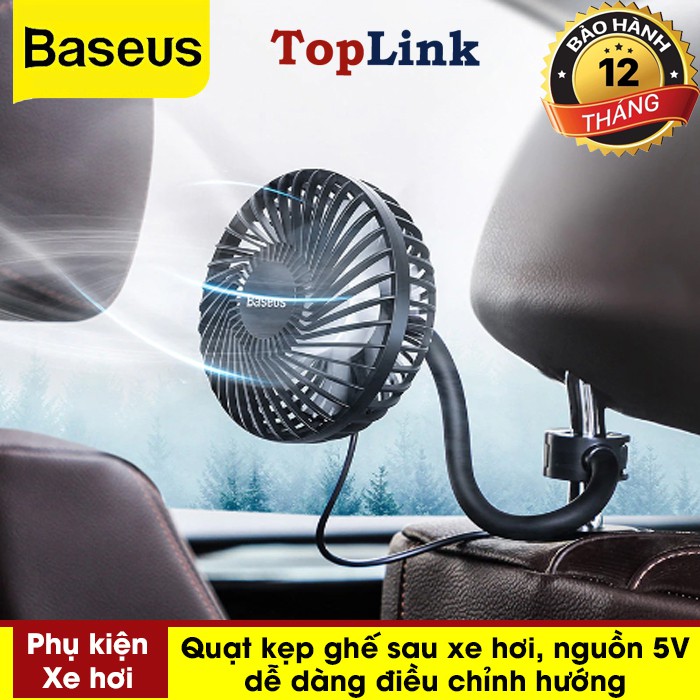 Quạt Mini 3 Chế Độ Baseus Departure Vehicle Fan Xoay 360 Độ, Có Chân Kẹp Vào Cửa Gió Điều Hòa Hoặc Gắn Ghế Sau Ô Tô