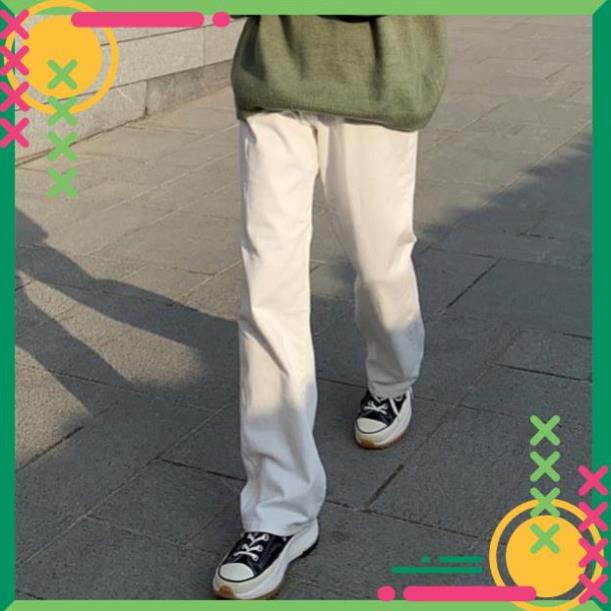 Quần jean nam hàn quốc baggy jeans nam ống rộng màu trắng unisex quần áo nam nữ Shop full tag tem logo