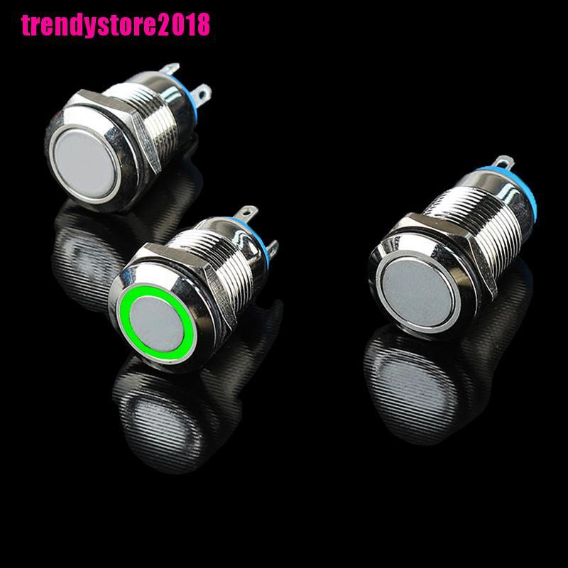 Công tắc nút nhấn bật/ tắt đèn LED bằng kim loại 12mm nhiều màu sắc tùy chọn