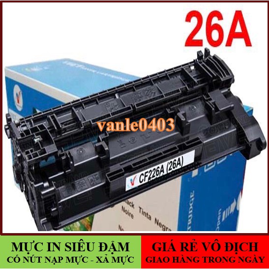 (Full box)Hộp Mực 26A -HP Pro M402DN, 402DNE, M402D, M426FDW, M426FDN-Canon LBP 214DW, LBP 212DW-CF226A - Cartridge 052