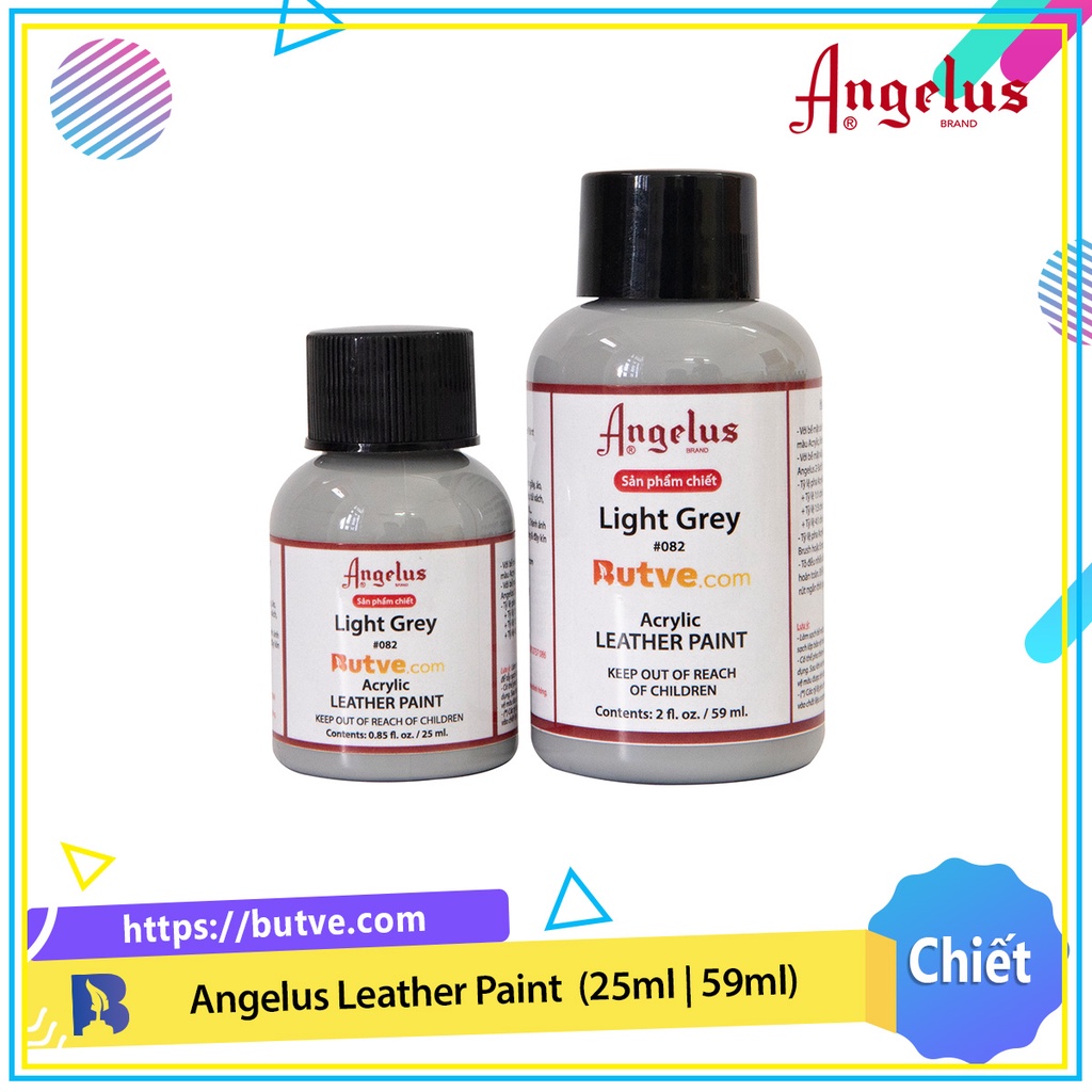 Màu acrylic vẽ da chuyên dụng Angelus Leather Paint - Light Grey (25ml | 59ml)