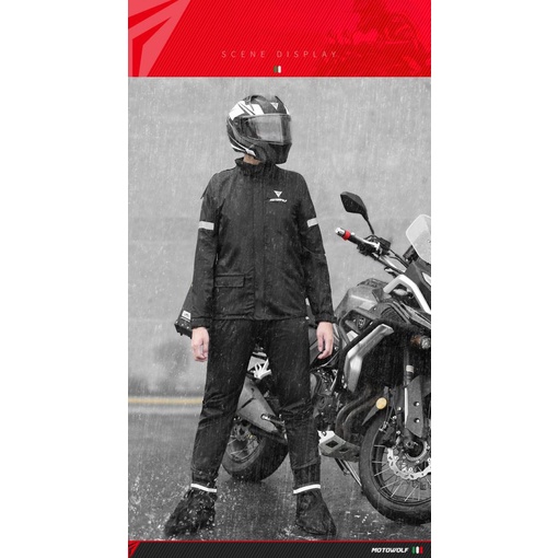 Bộ áo mưa cao cấp MOTOWOLF mã MDL0401- BỘ QUẦN ÁO MƯA SIÊU NHẸ