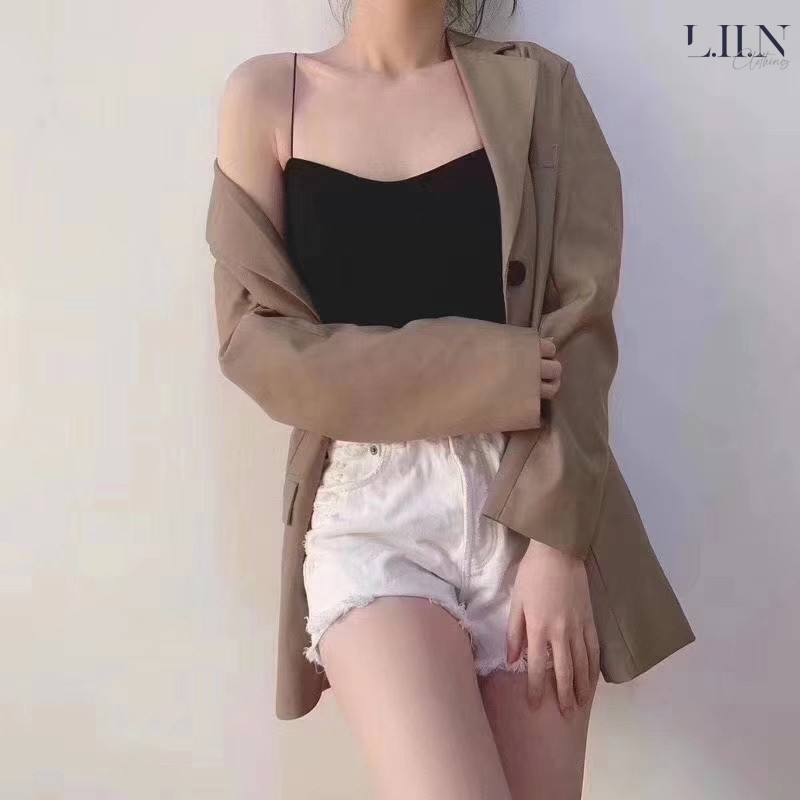 Áo 2 dây sợi bún chất cotton có đệm nâng ngực chất vải co giãn tốt LIIN Clothing SP011