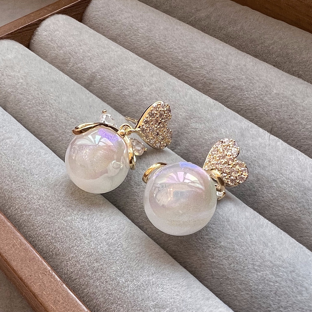 Bông Tai Mạ Bạc 925 Đính Ngọc Trai Nhân Tạo Phong Cách Hàn Quốc Thời Trang Mùa Hè Mới