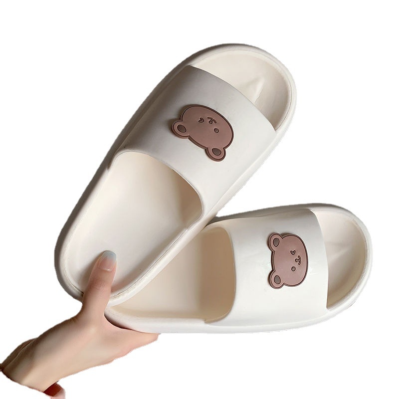 ❌HÀNG NHẬP KHẨU❌Dép quai ngang unisex hình gấu thời trang ulzzang bánh mỳ độn đế 4 cm siêu êm siêu nhẹ siêu êm A110 CUTE